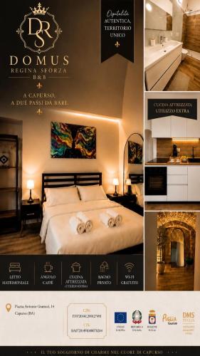 a hotel room with a bed and a fireplace at Domus Regina Sforza in Capurso