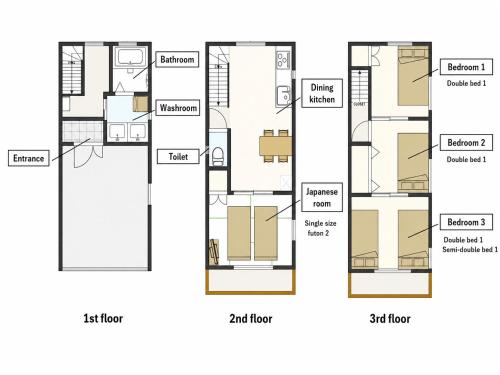Nawatell Tsuruhashi1 - 4BR Entire House in Tsuruhashi - Free Parking - 6 Guests Ideal 寝室4部屋 - 鶴橋の一軒家 - 無料駐車場あり - 6名様に最適