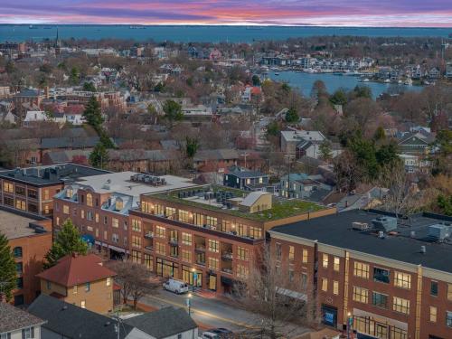an aerial view of a city with buildings at Upscale Condo In Annapolis w/Private Parking in Annapolis
