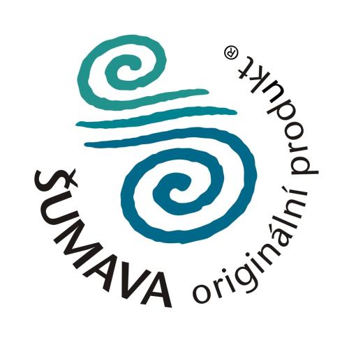 a symbol of a wave in a circle at Srub Javorná - apartmány Šumava in Javorná