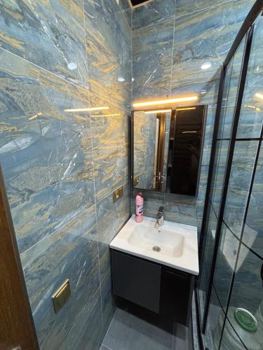a bathroom with a sink and a mirror at Apartment in Jvari in Jvari
