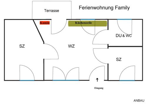 Půdorys ubytování Ferienhaus LOOP IN