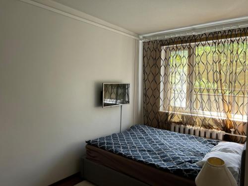 a bedroom with a bed and a window at Kuremaa Lake in Kuremaa