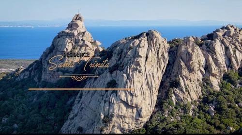 a mountain with the words santa cruz island on it at A Santa Trinita in Bonifacio
