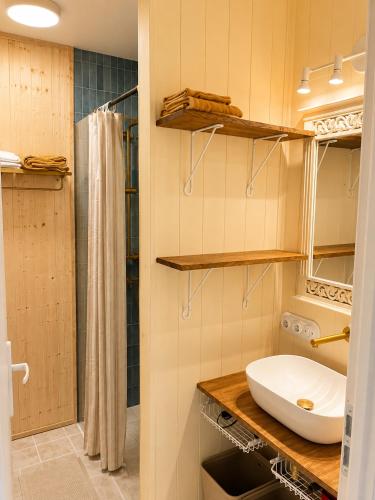 a bathroom with a sink and a shower at Le Spot - Capbreton - Au calme et à deux pas de la mer in Capbreton