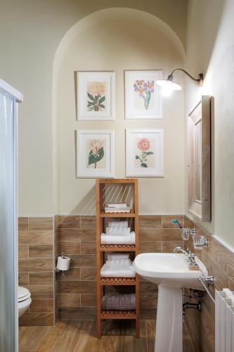 a bathroom with a sink and a toilet at Agriturismo Piettorri in Casole dʼElsa