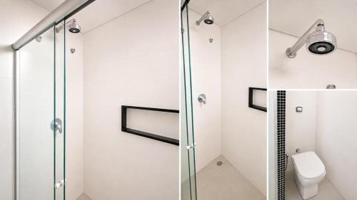 a bathroom with a shower and a toilet at Style Hotel ( Adults Only) in São Paulo