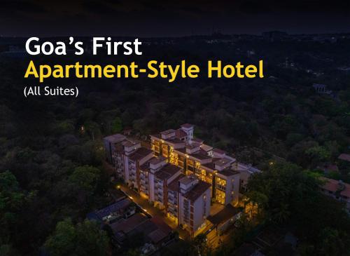 a building with the words goas first apartment style hotel at Hotel Carnival The Goa in Pilerne