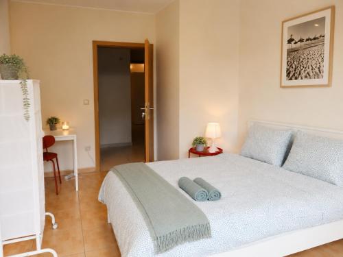 a bedroom with a large white bed in a room at Comfort & Central Rooms in Luxembourg