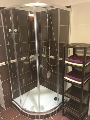 Et badeværelse på Apartments & Restaurant Tkalcovsky dvur