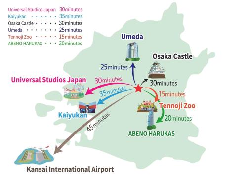 Namba Kuromon 201-Hokusai House 3 Min to Dotonbori 6BR Sleeps 18
