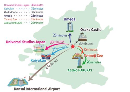 Namba kuromon 301 , Hokusai House 3 min to Dotonbori BR Sleeps 8