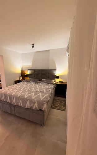a bedroom with a large bed in a room at HARMONY STONE ViLLA in Ovčar Banja