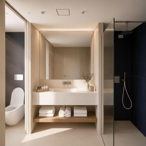 a bathroom with a sink and a mirror at Paestum Inn Beach Resort in Paestum