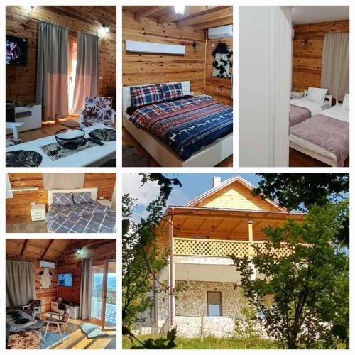 a collage of four pictures of a room at Villa NEOM, Sarajevo in Vogošća