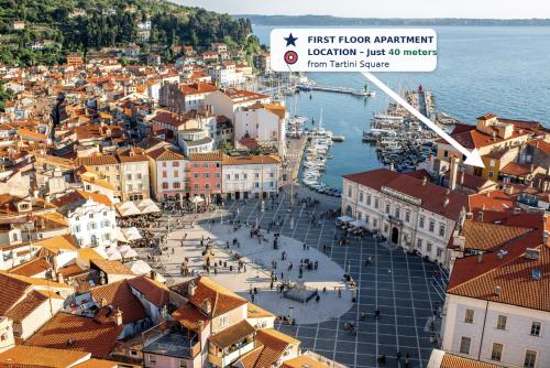 a view of the city of dubrovnik from above at Grand Apartment Piran in Piran