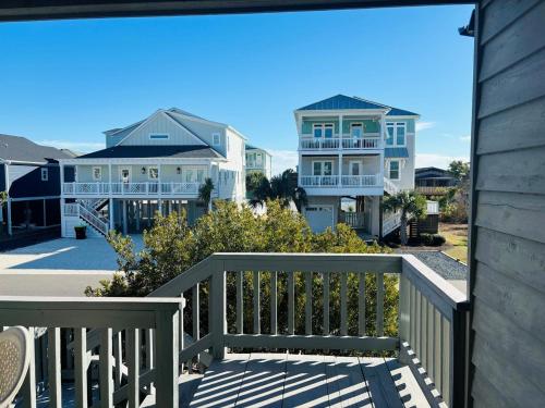 a view from the balcony of a house at Plan Beach home in Holden Beach