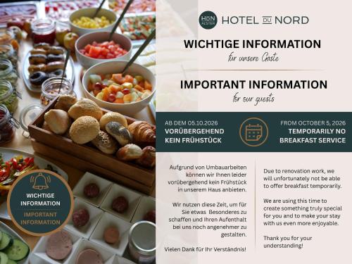 a flyer for a market with different types of food at Hotel du Nord Alster - auf der Uhlenhorst - SELF CHECK-IN in Hamburg