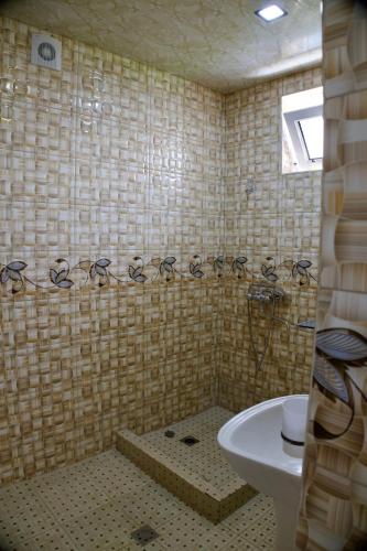 a bathroom with a sink and a toilet and a shower at BUJAKAN EcoTourism in Buzhakan