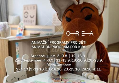 a stuffed animal is sitting at a table at OREA Congress Hotel Brno in Brno