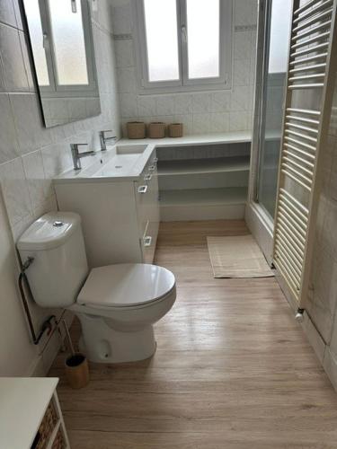 a bathroom with a toilet and a sink at Floc & Sens in Chalons en Champagne