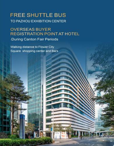 a flyer for a building in a city at Holiday Inn Guangzhou Zhujiang New Town in Guangzhou