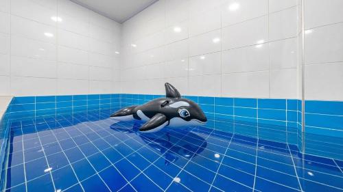 a toy dolphin in the water in a pool at Gapyeong Sungshine Pension in Gapyeong