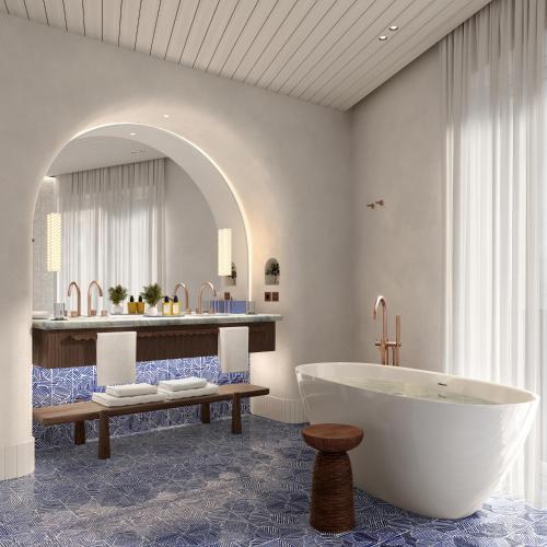 a bathroom with a tub and a sink at Jumeirah Capri Palace in Anacapri