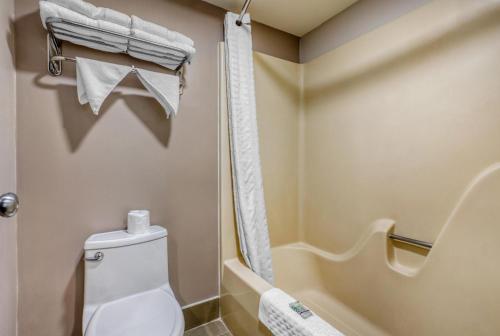 a bathroom with a toilet and a bath tub at Best Western Shepherdsville-Louisville South Hotel in Shepherdsville