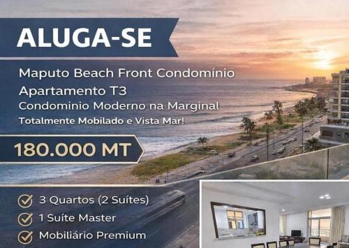 a flyer for a beachfrontfront condominium at ApartHotel Amirah in Maputo