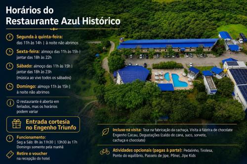 a map of the ayahuachi ayahuonga resort at Hotel Fazenda Triunfo in Areia