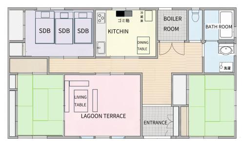 a floor plan of a house at Nagata House in Ise
