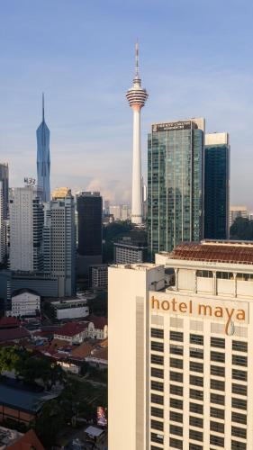 a view of a city with a hotel maya building at Hotel Maya Kuala Lumpur City Centre in Kuala Lumpur