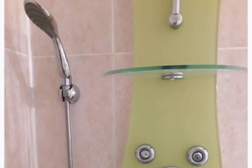 a shower with a shower head in a bathroom at 2-Bed Apartment - Sleeps 3 - Parking - near Albox in Albox