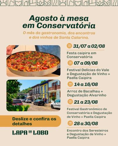 a flyer for an event with a pizza at Pousada e Adega Lapa do Lobo in Conservatória