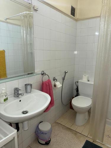 a bathroom with a sink and a toilet at Appartement Wassim - Gueliz in Marrakesh