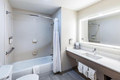 a bathroom with a sink and a tub and a toilet at Holiday Inn Express & Suites - Laredo-Event Center Area by IHG in Laredo