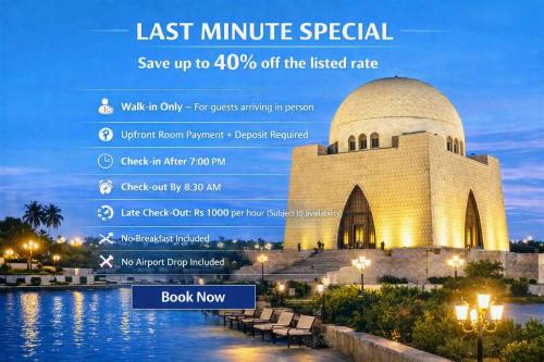 a poster for the last minute special at Star Guest House in Karachi