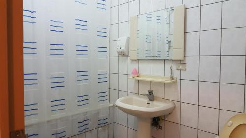a bathroom with a sink and a mirror at 太魯閣蘇西小空間 SusiSpace in Xincheng