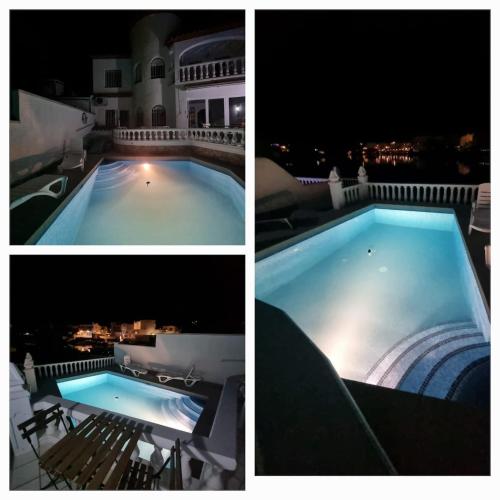 Maison en bord de canal avec piscine privée et amarre privée