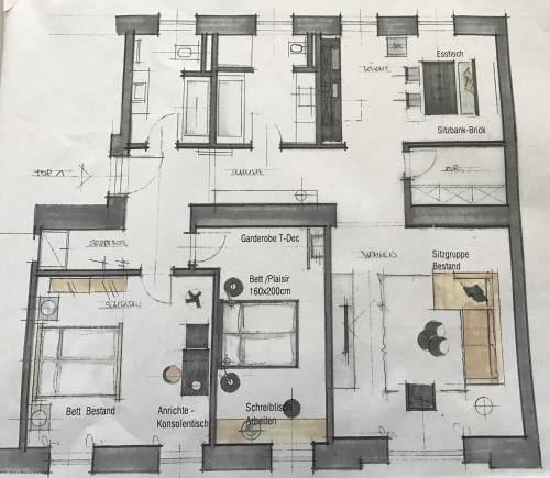a drawing of a floor plan of a house at My Wonderland in Salzburg
