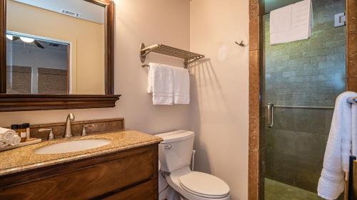 a bathroom with a toilet and a sink and a shower at Park Place by AvantStay in Paso Robles