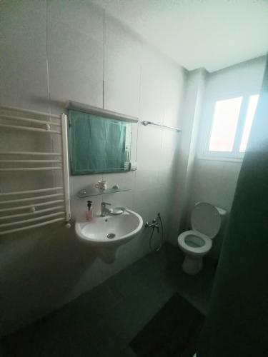 a bathroom with a sink and a toilet at galaxy home in Nabeul