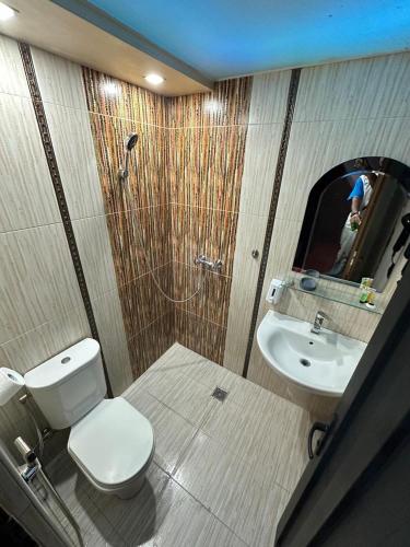 łazienka z toaletą i umywalką w obiekcie Sani hotel w Erywaniu