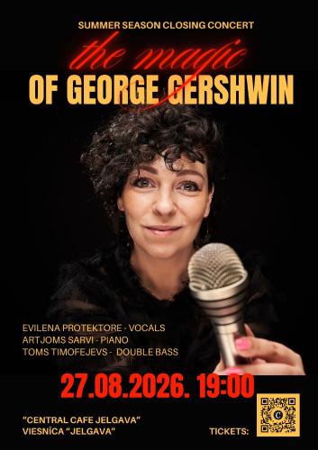 a poster for a concert with a woman holding a microphone at Hotel Jelgava in Jelgava