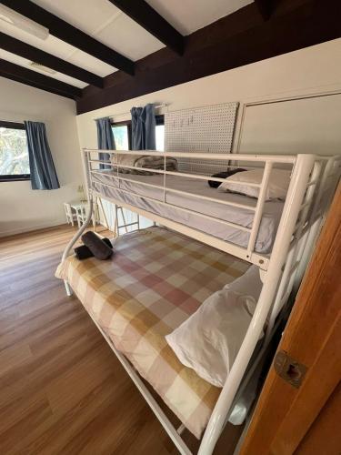 a bedroom with two bunk beds in a room at Sun, Sand, and Tranquility in Rye in Rye