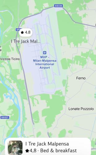 a map of the back mall with a picture of a man at I tre jack Malpensa in Case Nuove
