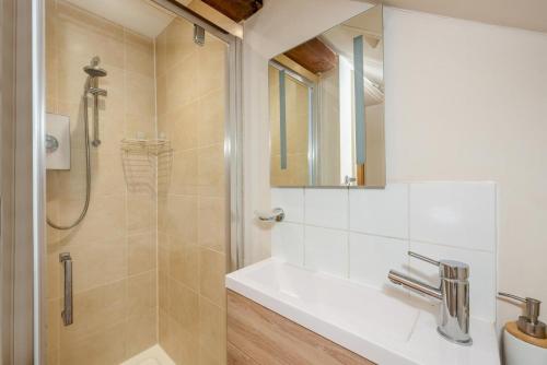 a bathroom with a sink and a shower at 1 Bed in Battle oc-bt112 in Battle