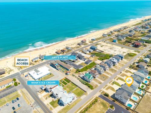 an overhead view of a beach with houses and the ocean at 4058 - Beach Haven in Kitty Hawk