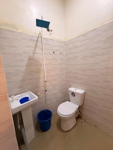 a bathroom with a toilet and a sink at Mario Suites Ltd in Kano